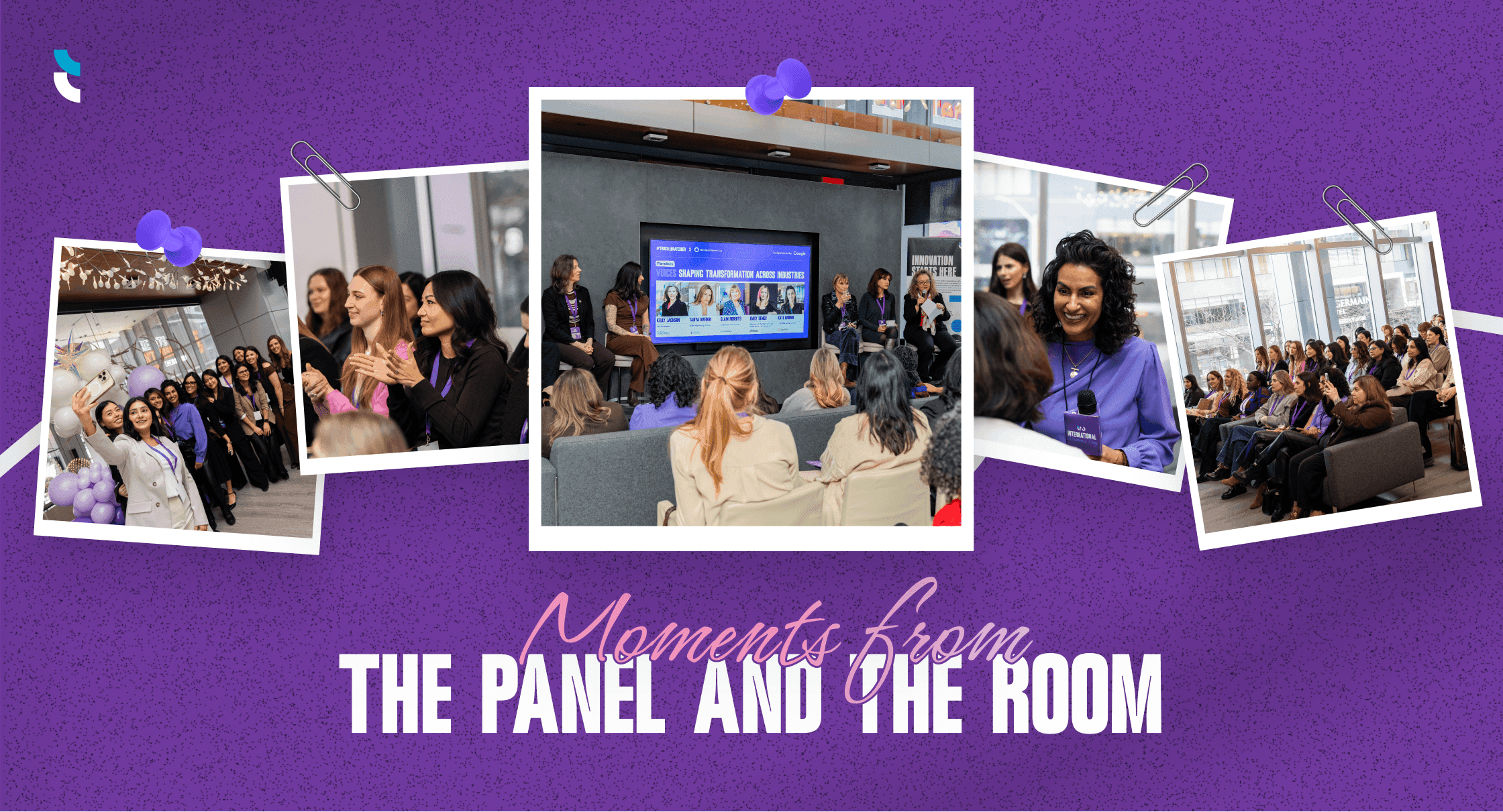 Tru International Women’s Day event collage featuring panel discussions, audience engagement, and networking moments with women leaders in a corporate event setting