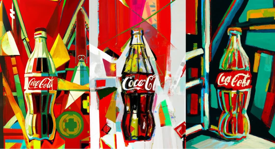 Coca-Cola’s Create Real Magic AI-powered digital storytelling campaign visuals.